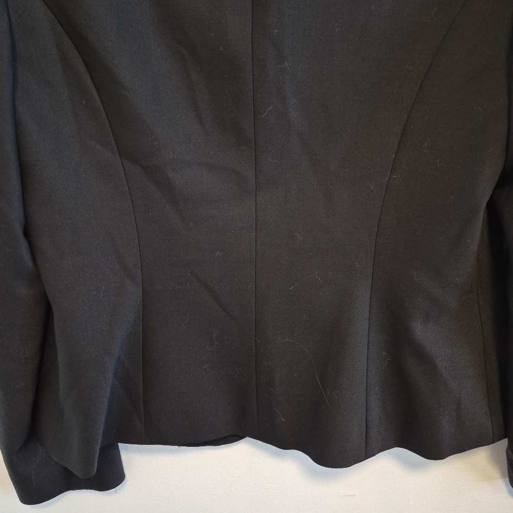 Vtg Talbots Wool Blazer Black Three Button Jacket Y2K Made In Japan Size 10 - Picture 8 of 12